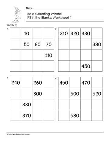 Count by 10 - Worksheet 1