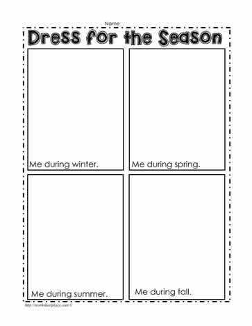 Dress for the Season Worksheet