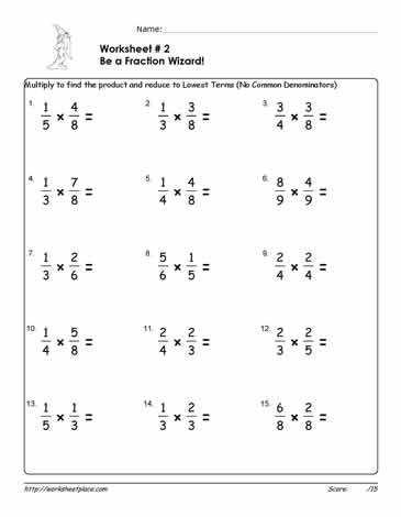 Multiply Fractions Worksheet 2