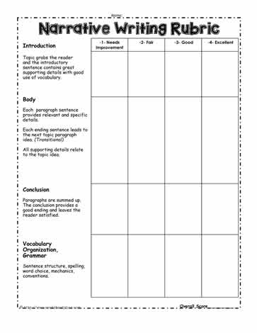 organization in writing activities grade 4-6
