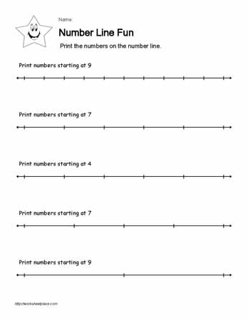 Numberline Worksheet 10 of 10