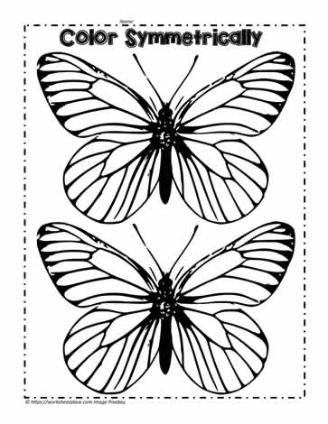Symmetrical Butterflies to Color