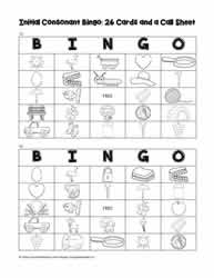 Initial Consonant Bingo Cards 13-14