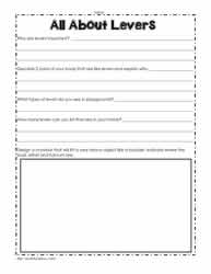 Lever Worksheets
