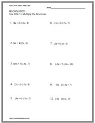 Multiply the Binomials Worksheet 9