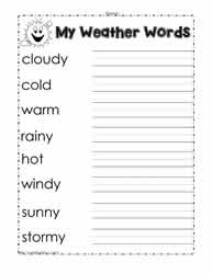 Weather Words Worksheet