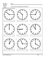 Telling-Time-to-The Quarter-Worksheet-1