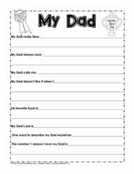All About Dad Writing Activity