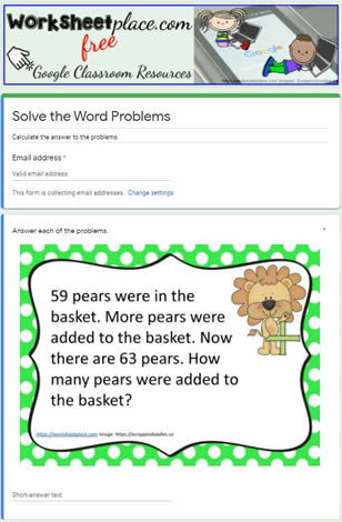 Addition Word Problems to 100-4 Worksheets