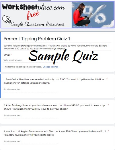 Percentage Tipping Problems 7