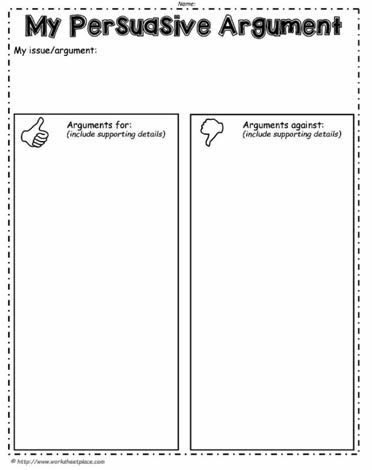 For and Against Worksheet