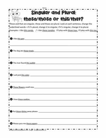 These Those This That Worksheets