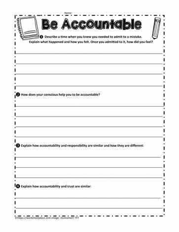 Worksheets for Accountability