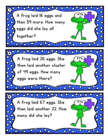 Addition task cards to 100 Worksheets