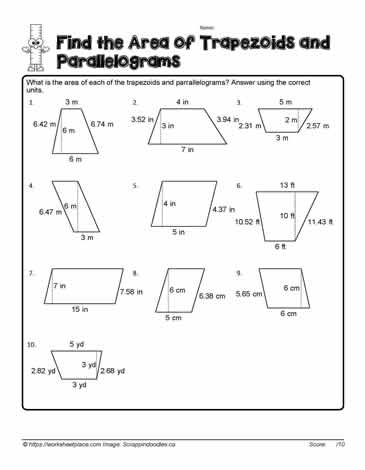 Area of Trapezoids Worksheets area-of-trapezoids-worksheets