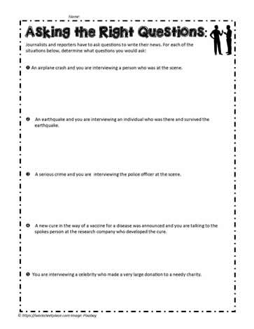 ask the right questions worksheets