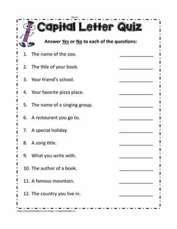 Capital Letter Quiz