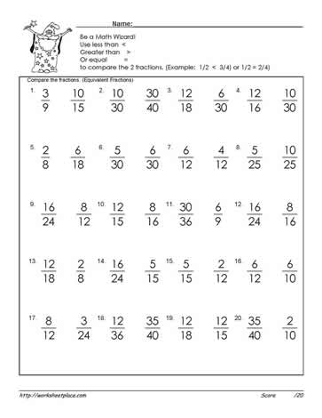 Compare-Fractions-Worksheet-2 Worksheets