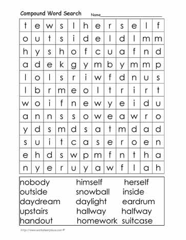 Compound Word Word Search
