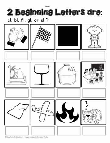 Consonant Blend Activity Worksheets