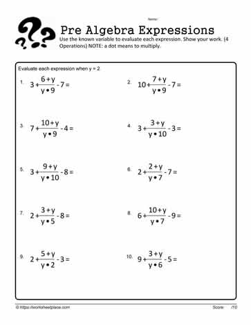 Evaluate the Expressions With Division Worksheets