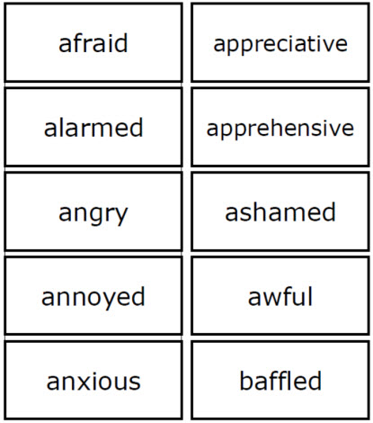 Words to Describe Feelings