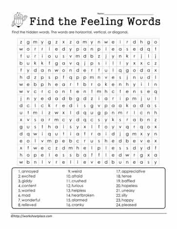 Feelings Word Search