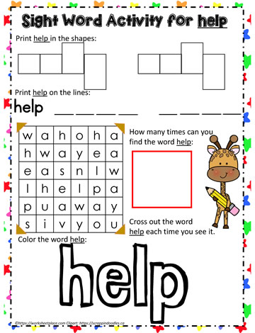 Sight Word help Worksheets sight-word-help-worksheets