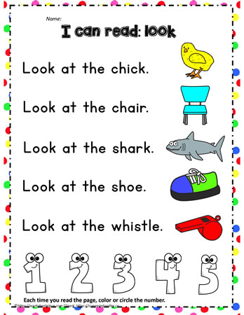 sight word to read look worksheets