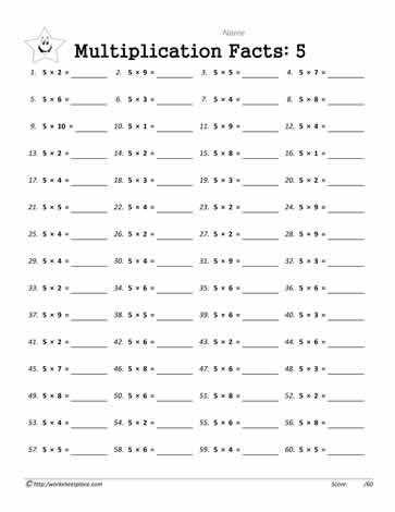 times tables homework year 5