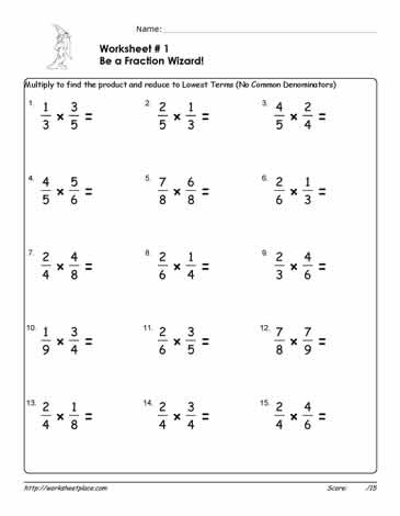 Multiply Fractions Worksheet 1 Worksheets