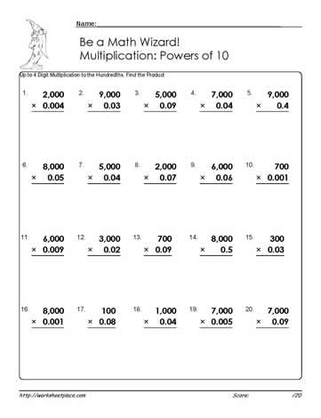 Powers of Ten: Up to Hundredths