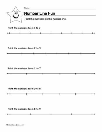 Numberline Worksheet 2 of 10