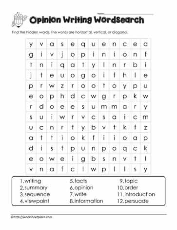 Wordsearch for Opinion