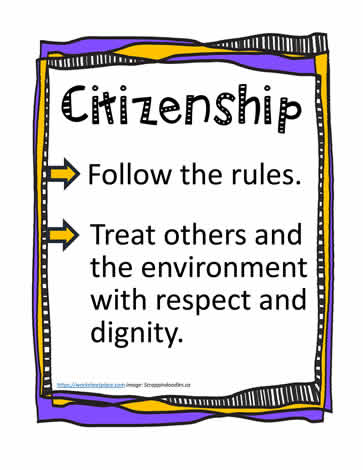 Poster and Definition for Citizenship Worksheets