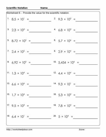 Scientific Notation to Value-6