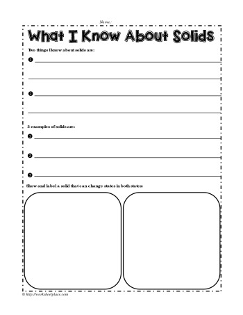 What I Know About Solids Worksheets