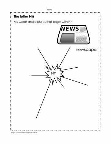 Brainstorm Words Beginning With N Worksheets