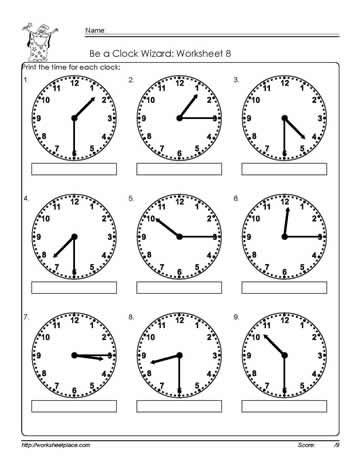telling time to the quarter worksheet 8 worksheets