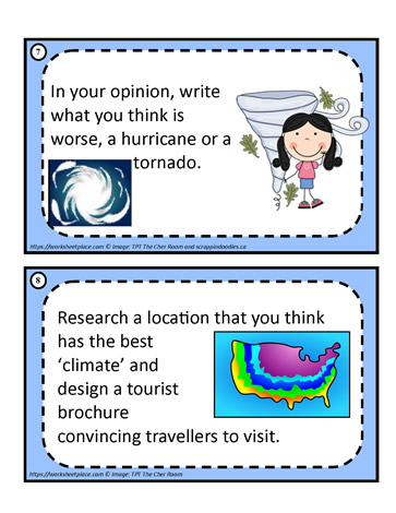 Weather Task Cards 7-8