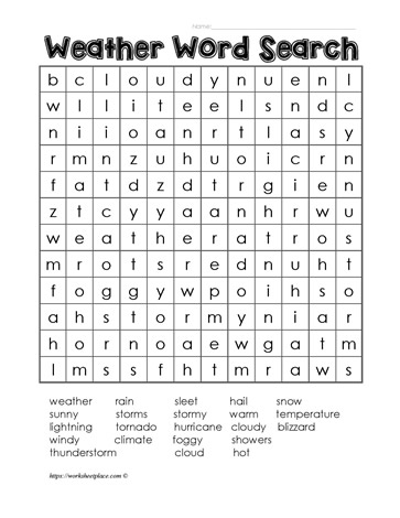 Weather Wordsearch 2