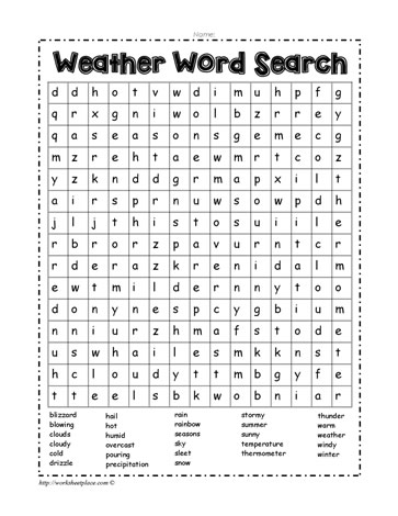 Weather Wordsearch 1