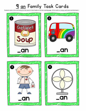 an Word Family Task Cards