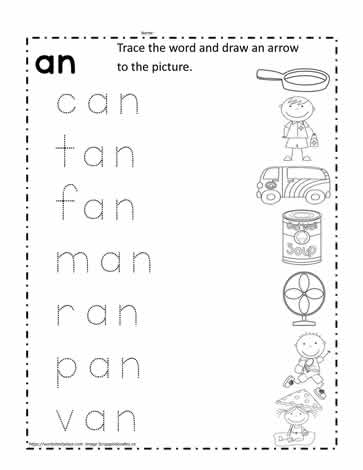 an Word Family Worksheet Worksheets