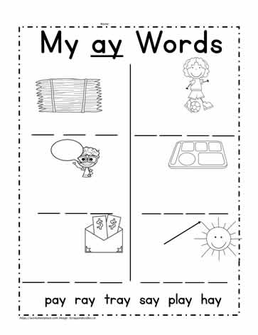 ay Words Worksheet
