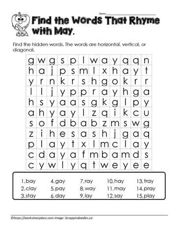 ay Word Search