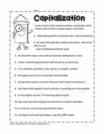 Capital Letters Worksheet 1 Worksheets