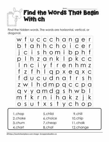 wordsearch for ch worksheets