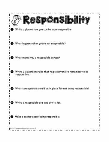 Responsibility Worksheet