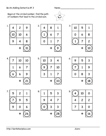 3 add to 50 answers on 2nd pg of pdf worksheets